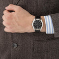 Emporio Armani Valente Chronograph Black Dial Black Leather Strap Watch For Men - AR1633