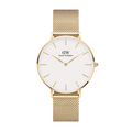 Daniel Wellington Classic Petite Evergold White Dial Gold Mesh Bracelet Watch For Women - DW00100350