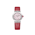 Bvlgari Lvcea Intarsio Diamonds Mother of Pearl Pink Dial Red Leather Strap Watch for Women - LVCEA103619