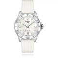Tissot Seastar 1000 Mother of Pearl White Dial White Rubber Strap Watch for Women - T120.210.17.116.00