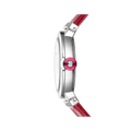 Bvlgari Lvcea Intarsio Diamonds Mother of Pearl Pink Dial Red Leather Strap Watch for Women - LVCEA103619