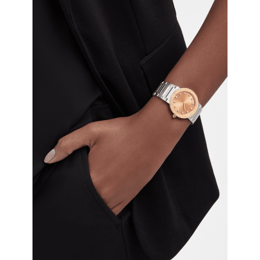 Bvlgari Bvlgari Bvlgari Resort Limited Edition Diamonds Gold Dial Silver Steel Strap Watch for Women - BVLGARI103682