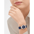 Bvlgari Lvcea Intarsio Aventurine Diamonds Blue Dial Blue Leather Strap Watch for Women - LVCEA103617