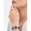 Bvlgari Lvcea Intarsio Aventurine Diamonds Blue Dial Blue Leather Strap Watch for Women - LVCEA103617