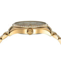 Michael Kors Lexington Mother of Pearl White Dial Gold Steel Strap Watch for Women - MK1079