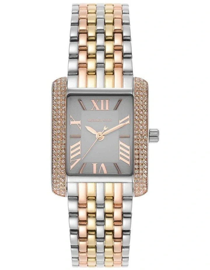 Michael Kors Emery Three-Hand White Dial Two Tone Steel Strap Watch for Women - MK4744