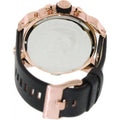 Diesel Little Daddy Black & Gold Dial Black Leather StrapWatch For Men - DZ7282