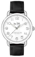 Coach Delancey White Dial Black Leather Strap Watch for Women - 14502714