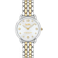 Coach Delancey Slim White Dial Two Tone Steel Strap Watch for Women - 14502784