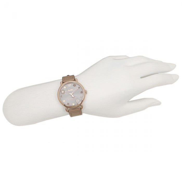 Coach Delancey Grey Dial Grey Leather Strap Watch For Women - 14502797