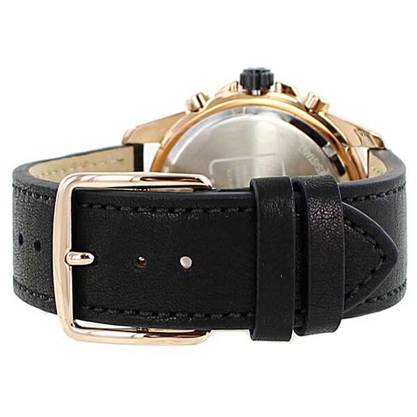 Coach Kent Chronograph Rose Gold Dial Black Leather Strap Watch for Men - 14602559