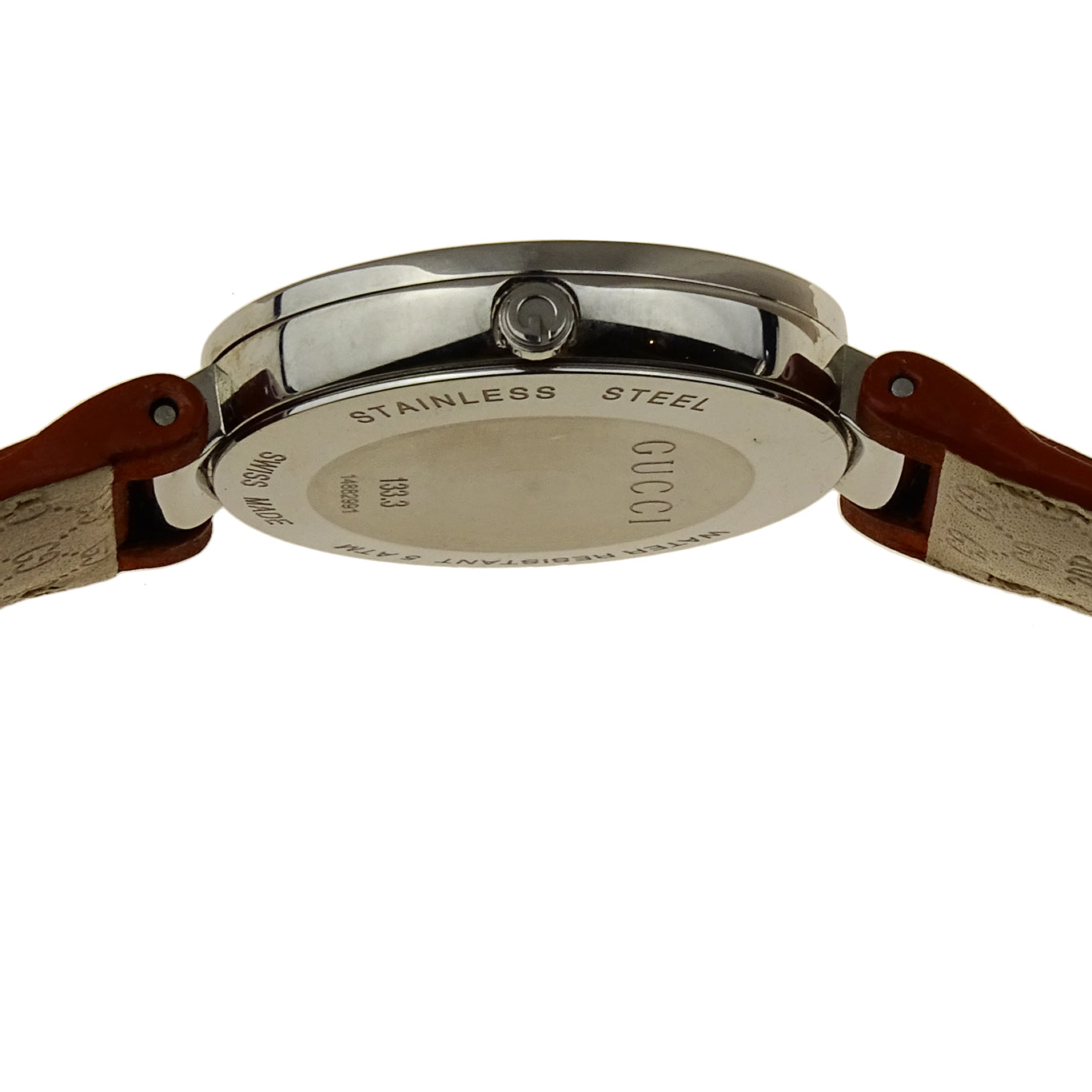 Gucci Interlocking G Brown Dial Brown Leather Strap Watch For Women - YA133319