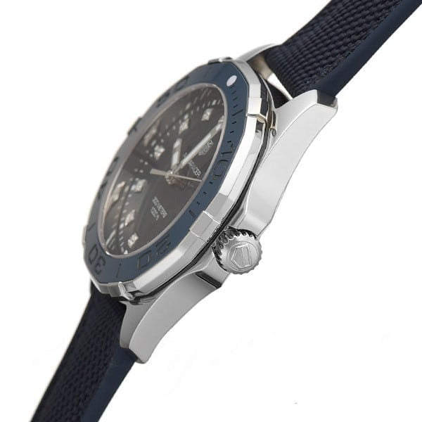 Tag Heuer Aquaracer Quartz Mother of Pearl Blue Dial Blue NATO Strap Watch for Women - WAY131L.FT6091