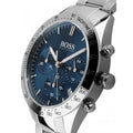 Hugo Boss Talent Blue Dial Silver Steel Strap Watch for Men - 1513582