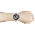 Hugo Boss Ikon Black Dial Silver Steel Strap Watch for Men - 1512965