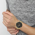 Hugo Boss Admiral Chronograph Black Dial Gold Mesh Bracelet Watch for Men - 1513906