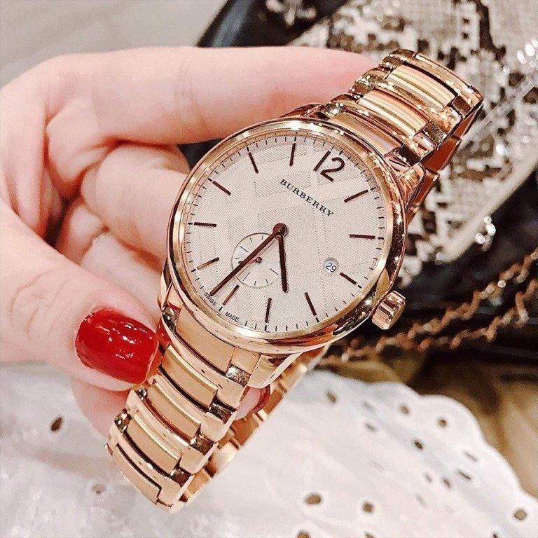 Burberry The Classic Rose Gold Dial Rose Gold Steel Strap Watch for Men - BU10013