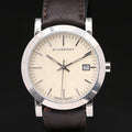 Burberry Heritage Beige Dial Brown Leather Strap Watch for Men - BU1777