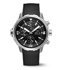IWC Aquatimer Chronograph Black Dial Black Leather Strap Watch for Men - IW376803