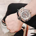 Bulova Octova Crystal Silver Dial Two Tone Steel Strap Watch for Men - 98C133
