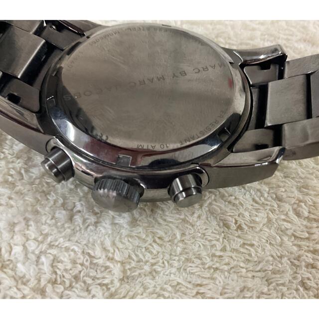 Marc Jacobs Larry Chronograph Black Dial Grey Steel Strap Watch for Men - MBM5051