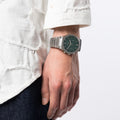 Salvatore Ferragamo Sapphire Chrono Green Dial Silver Steel Strap Watch for Men - SFME00421