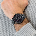 Tommy Hilfiger Brad Chronograph Quartz Grey Dial Grey Leather Strap Watch For Men - 1710388