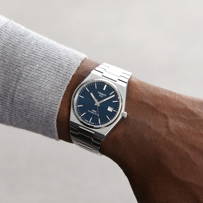 Tissot PRX Powermatic 80 Blue Dial Silver Steel Strap Watch for Men - T137.407.11.041.00
