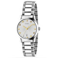 Gucci G Timeless White Dial Silver Steel Strap Watch For Women - YA126572A