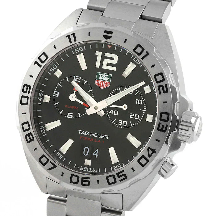 Tag Heuer Formula 1 Black Dial Silver Steel Strap Watch for Men - WAZ111A.BA0875