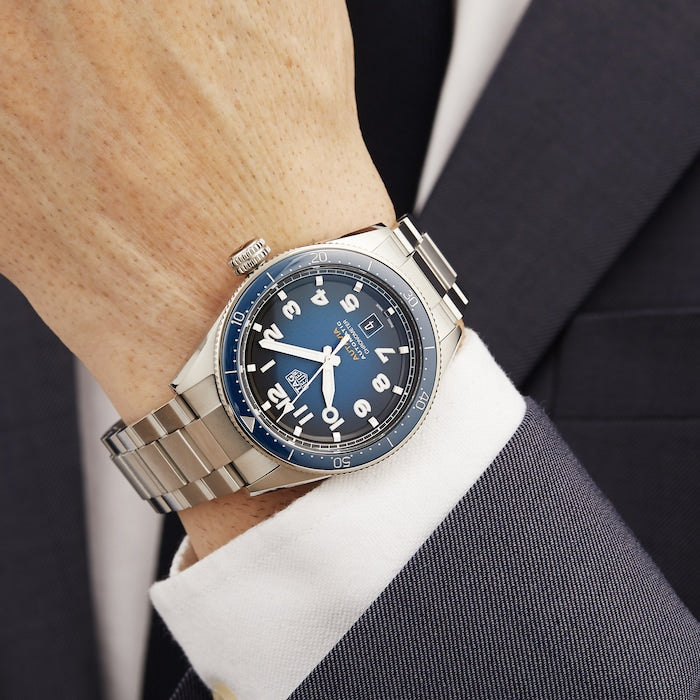 Tag Heuer Autavia Automatic Blue Dial Silver Steel Strap Watch for Men - WBE5116.EB0173