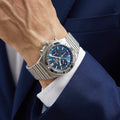 Breitling Chronomat B01 42mm Blue Dial Silver Steel Strap Watch for Men - AB0134101C1A1