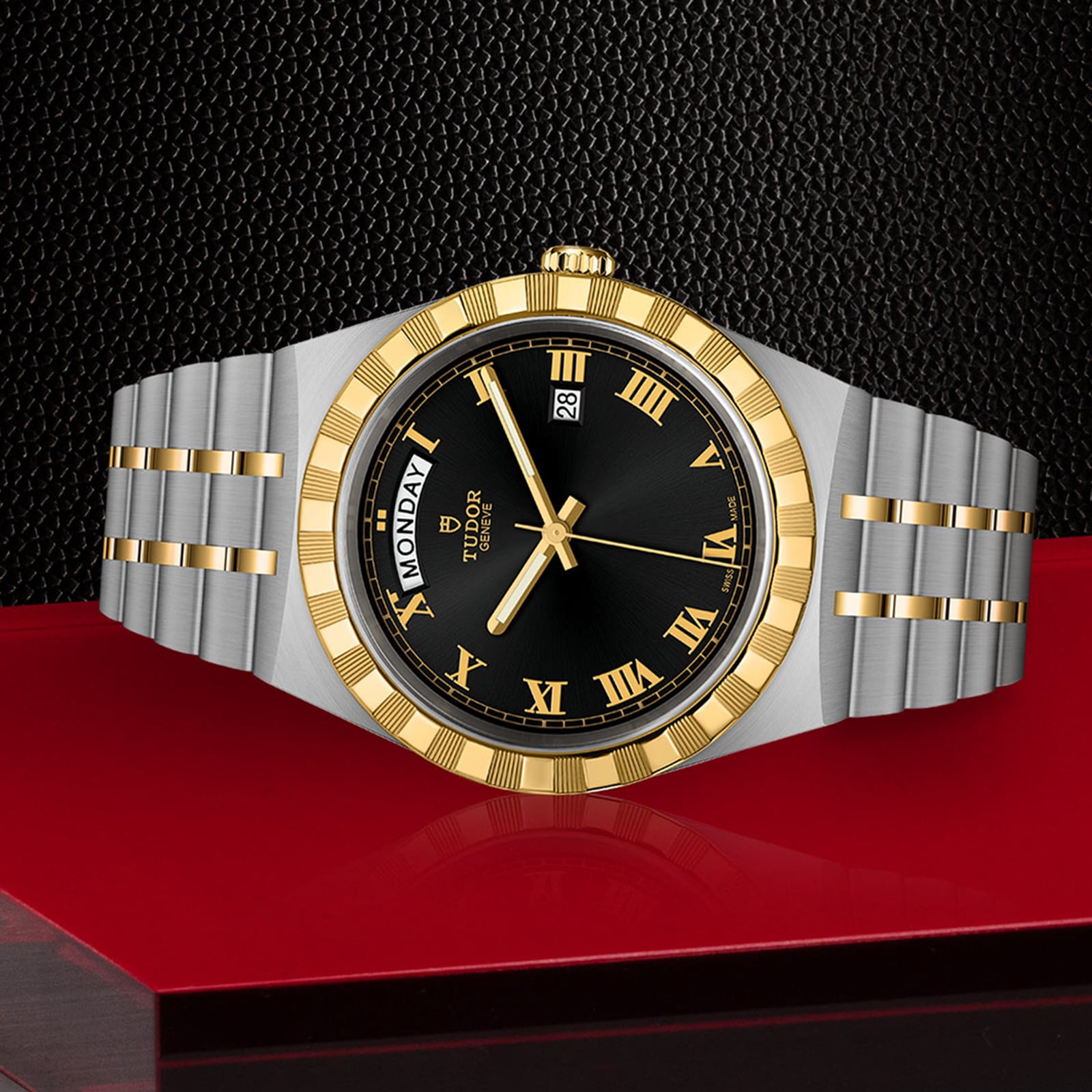 Tudor Royal Automatic Black Dial Two Tone Steel Strap Watch for Men - M28603-0003