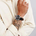 Tommy Hilfiger Kane Quartz Black Dial Black Leather Strap Watch for Men - 1791401