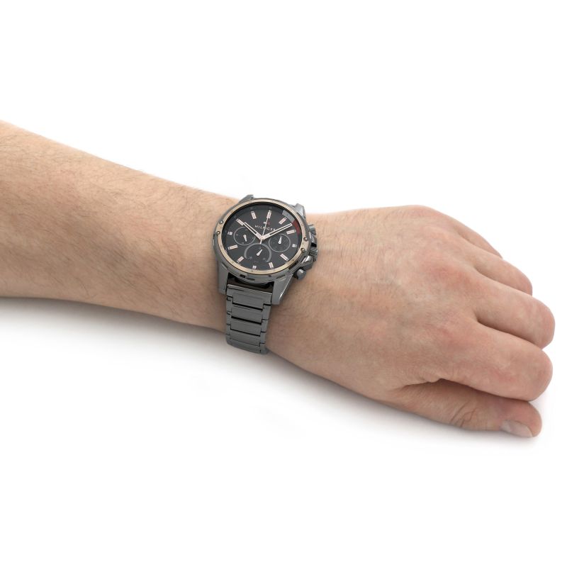 Tommy Hilfiger Mason Grey Dial Grey Steel Strap Watch for Men - 1791790
