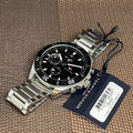 Tommy Hilfiger Larson Multifunction Black Dial Silver Steel Strap Watch For Men - 1791916