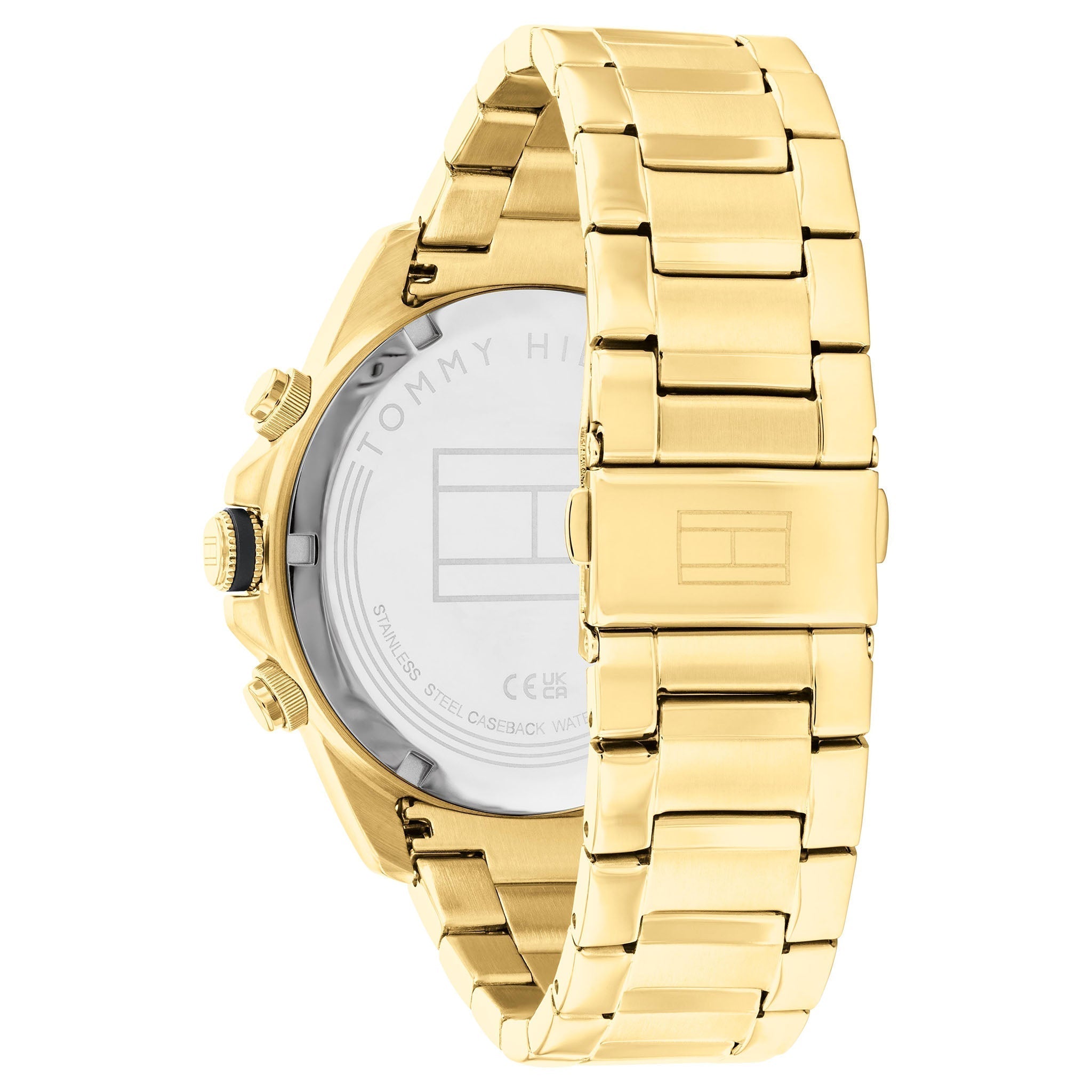 Tommy Hilfiger Lars Chronograph Gold Dial Gold Steel Strap Watch For Men - 1792060