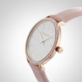 Michael Kors Pyper Analog White Dial Pink Leather Strap Watch For Women - MK2803