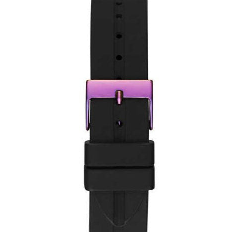 Guess Libra Black Dial Black Silicone Strap Watch For Women - GW0618L3