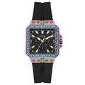 Guess Libra Black Dial Black Silicone Strap Watch For Women - GW0618L3