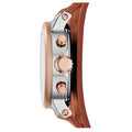 Fossil Boyfriend Chronograph White Dial Brown Leather Strap Watch for Women - ES3837