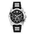 Guess Intrepid Chronograph Black Dial Two Tone Steel Strap Watch for Men - W0167G1