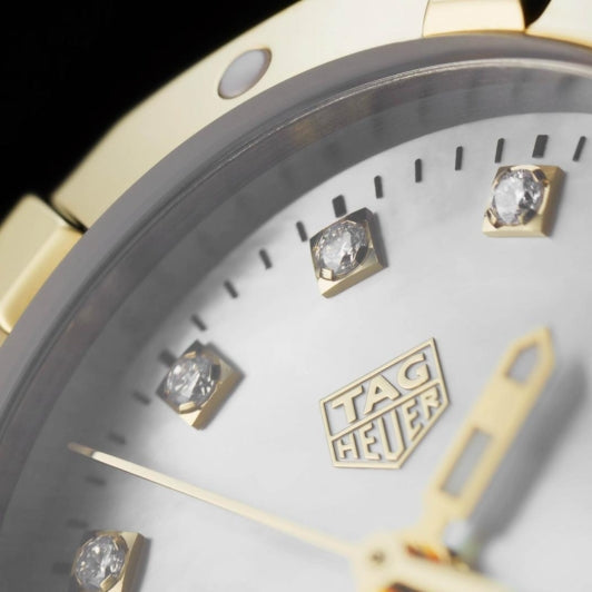 Tag Heuer Aquaracer Diamonds Mother of Pearl Dial Two Tone Steel Strap Watch for Men - WBD1422.BB0321