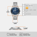 Emporio Armani Chronograph Blue Dial Silver Steel Strap Watch For Men - AR11528