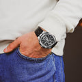 Hugo Boss Ikon Black Dial Black Leather Strap Watch for Men - 1513178