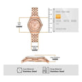 Michael Kors Harlowe Three-Hand Rose Gold Dial Rose Gold Steel Strap Watch for Women - MK4845