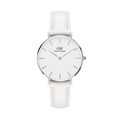 Daniel Wellington Petite Bondi White Dial White Leather Strap Watch For Women - DW00100190