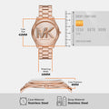 Michael Kors Slim Runway Analog Rose Gold Dial Rose Gold Steel Strap Watch For Women - MK4733