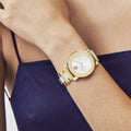 Movado Bold Gold Dial Yellow Gold Steel Strap Watch for Women - 3600104