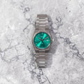 Tissot PRX Green Dial Silver Steel Strap Watch for Women - T137.210.11.081.00